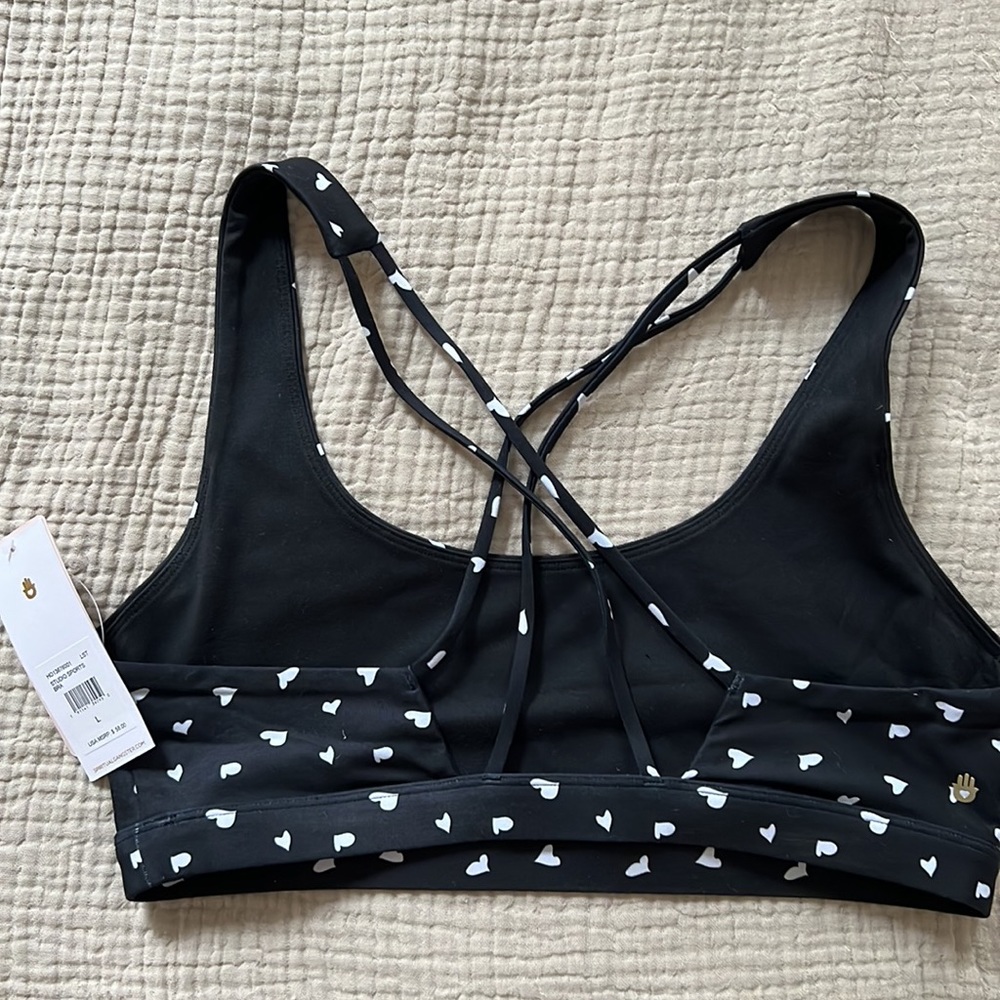 Spiritual Gangster Studio Sports Black black with white hearts size L NWT - Picture 3 of 4